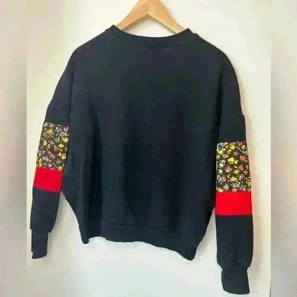 Zara Womens Black Red Floral Preppy Prep Pull Over Scoop Neck Sweater Small - Picture 5 of 7